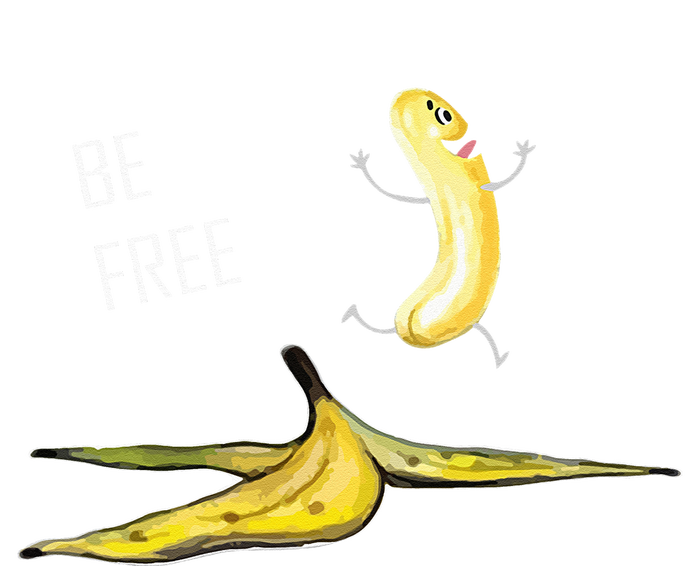 Be Free Banana Funny Banana Man Running Banana Stripping T-Shirt