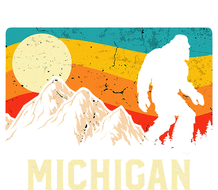 Michigan Bigfoot Sasquatch Mountains Retro Hiking Performance Long Sleeve Polo