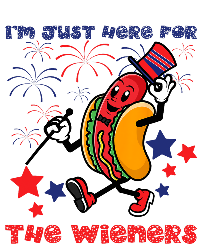 Funny Hot Dog I'm Just Here For The Wieners 4Th Of July T-Shirt