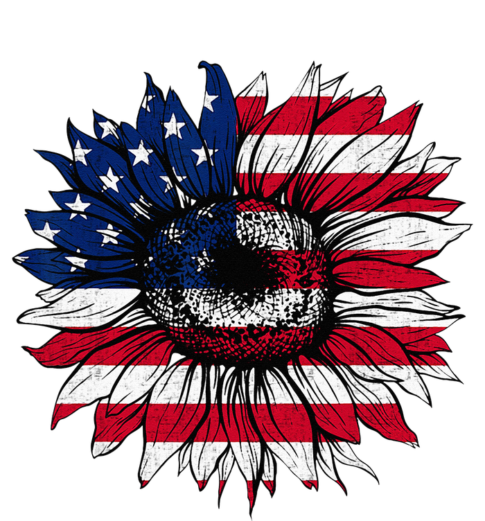 American Flag Sunflower 4th of July Independence USA Day T-Shirt