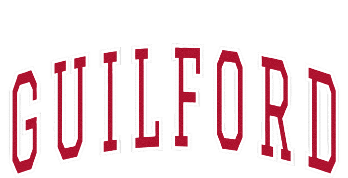 Guilford Connecticut Souvenir College Style Red Text Womens Cotton Relaxed Long Sleeve T-Shirt