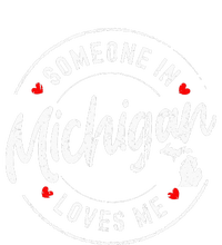 Someone In Michigan Loves Me Distressed Vintage Design Women's Long Sleeve Flannel Pajama Set 