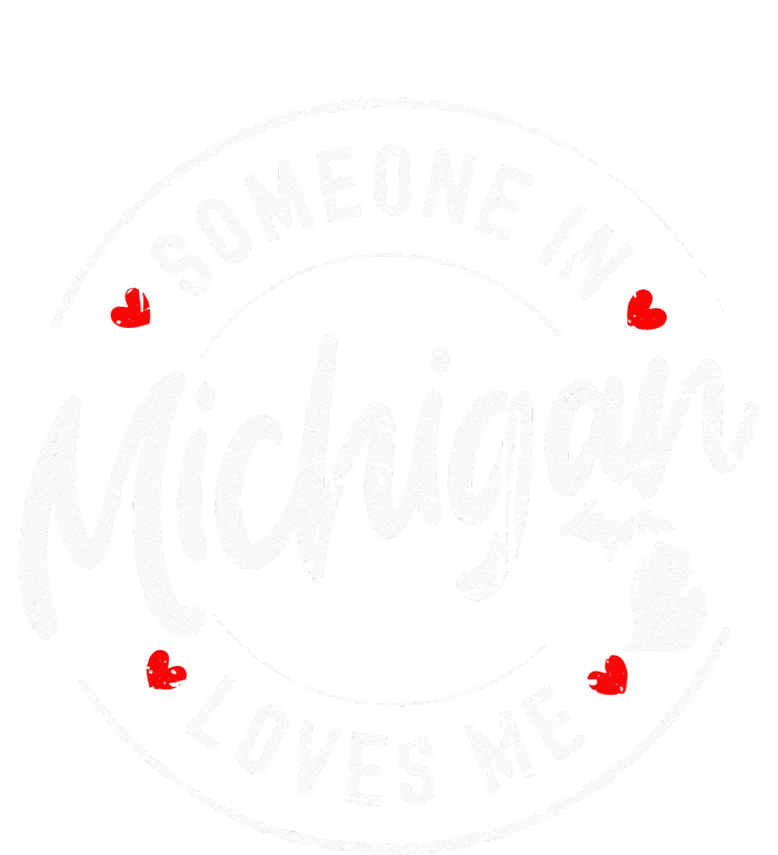 Someone In Michigan Loves Me Distressed Vintage Design Women's Long Sleeve Flannel Pajama Set 