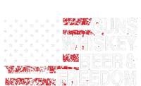 Guns Whiskey Beer And Freedom Veteran US Flag 4th Of July Cooling Performance Long Sleeve Crew