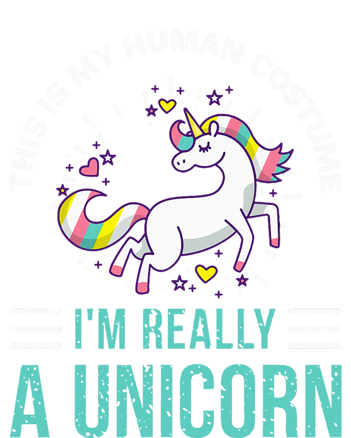 This Is My Human Costume Im Really A Unicorn Womens Cotton Relaxed Long Sleeve T-Shirt