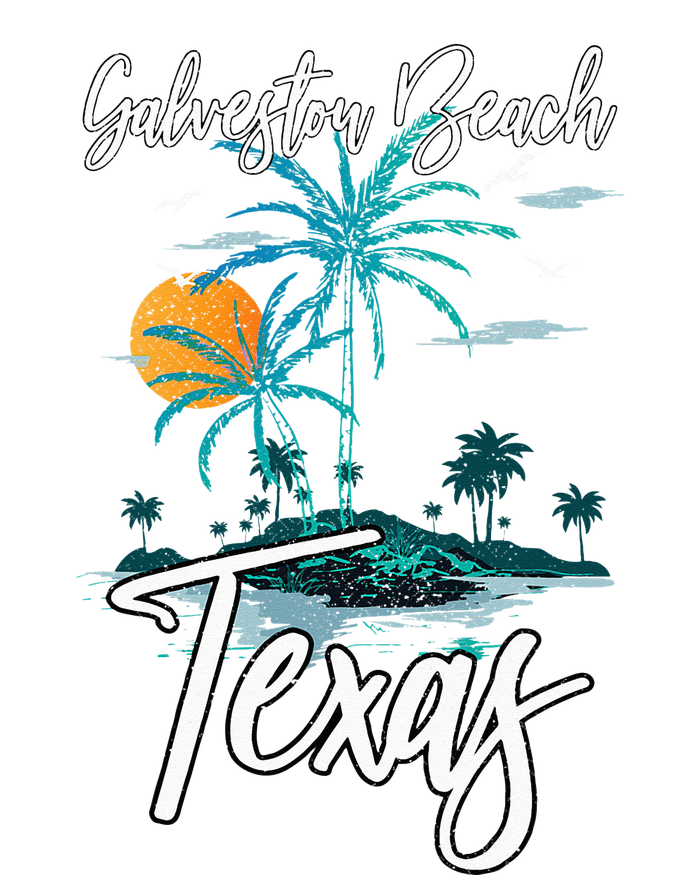 Family Vacation Retro Sunset Texas Galveston Beach Womens CVC Long Sleeve Shirt