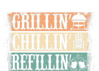 Funny Vintage Grill Dad Grilling Chilling Refilling T-Shirt