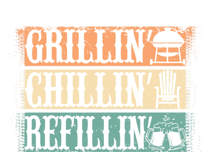 Funny Vintage Grill Dad Grilling Chilling Refilling T-Shirt