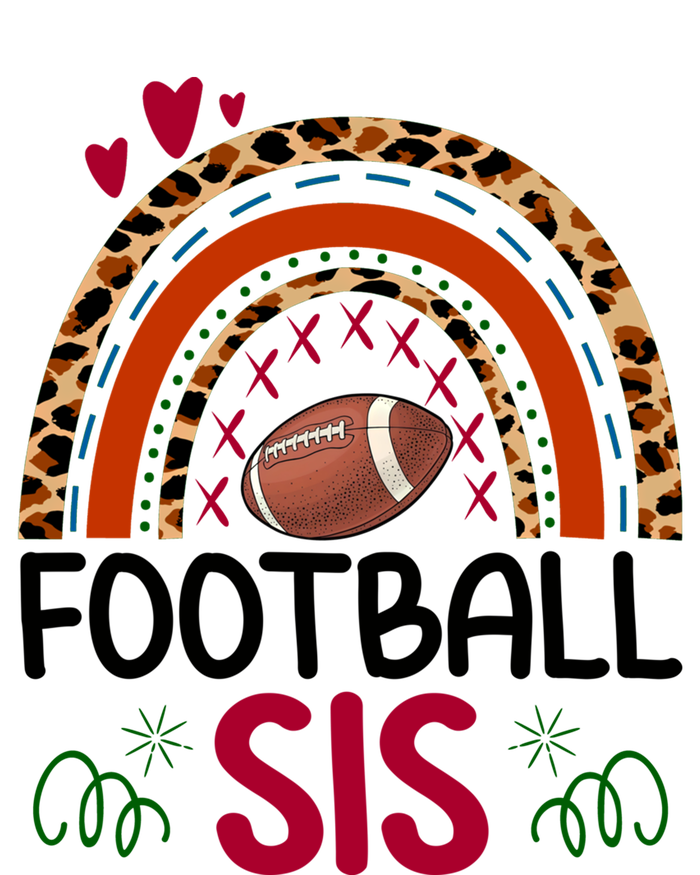 Leopard Rainbow American Football Sis Family Matching Sister Gift T-Shirt