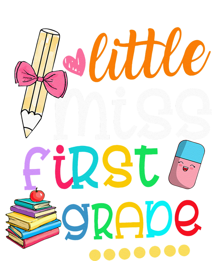 Little Miss First Grade Back To School 1st Grader Womens Cotton Relaxed Long Sleeve T-Shirt