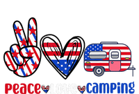 Peace Love Camp 4th of July Celebration Ladies Long Sleeve Shirt