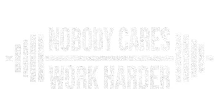 NOBODY CARES WORK HARDER BARBELL WEIGHT TRAINING Women's Knotted Racerback Tank