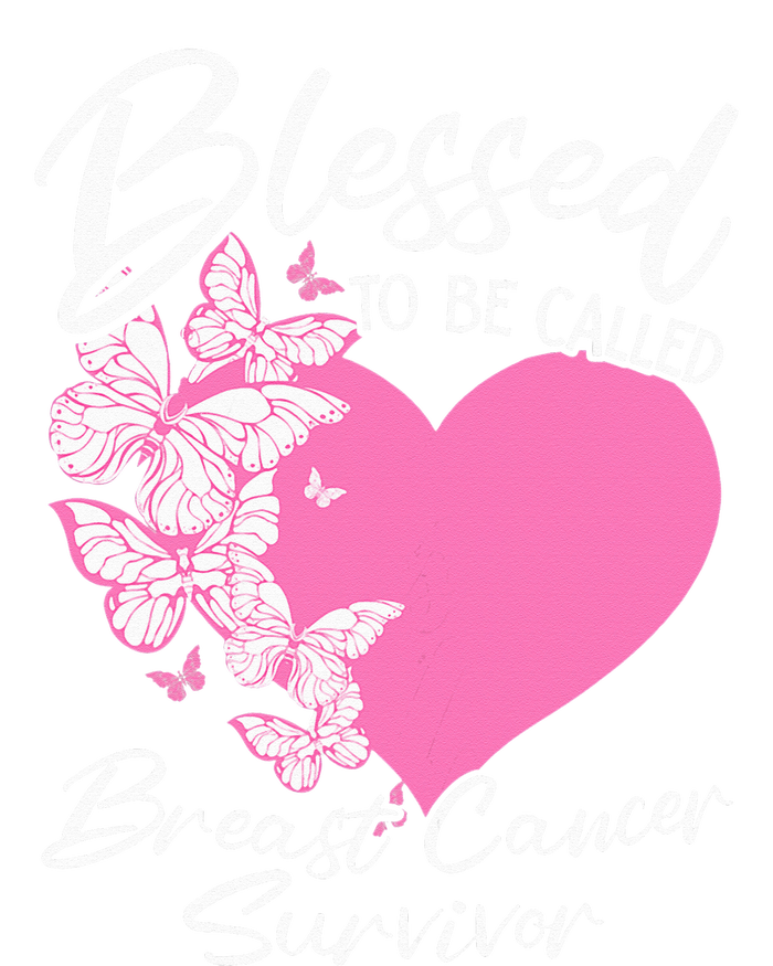 Blessed To Be Called Breast Cancer Survivor Pink Butterfly High Crown Mesh Back Trucker Hat