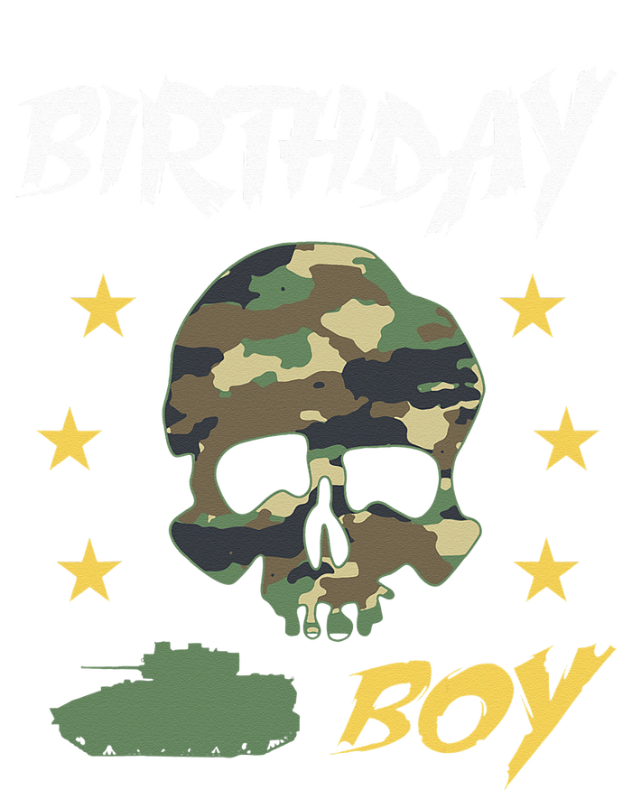 Tank Birthday Army Camouflage Skull Military T-Shirt