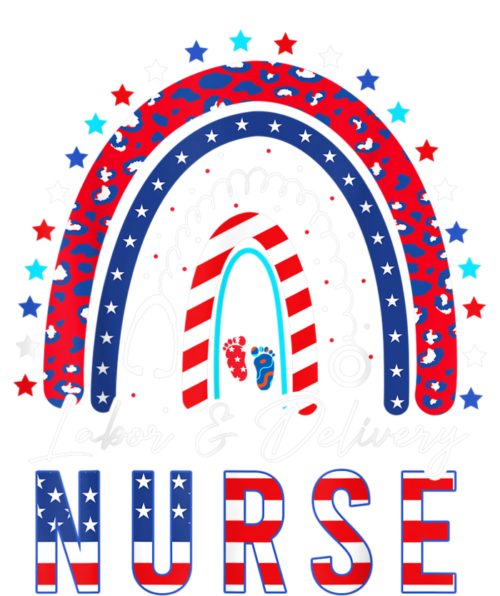 Labor And Delivery Nurse 4th Of July Rainbow T-Shirt