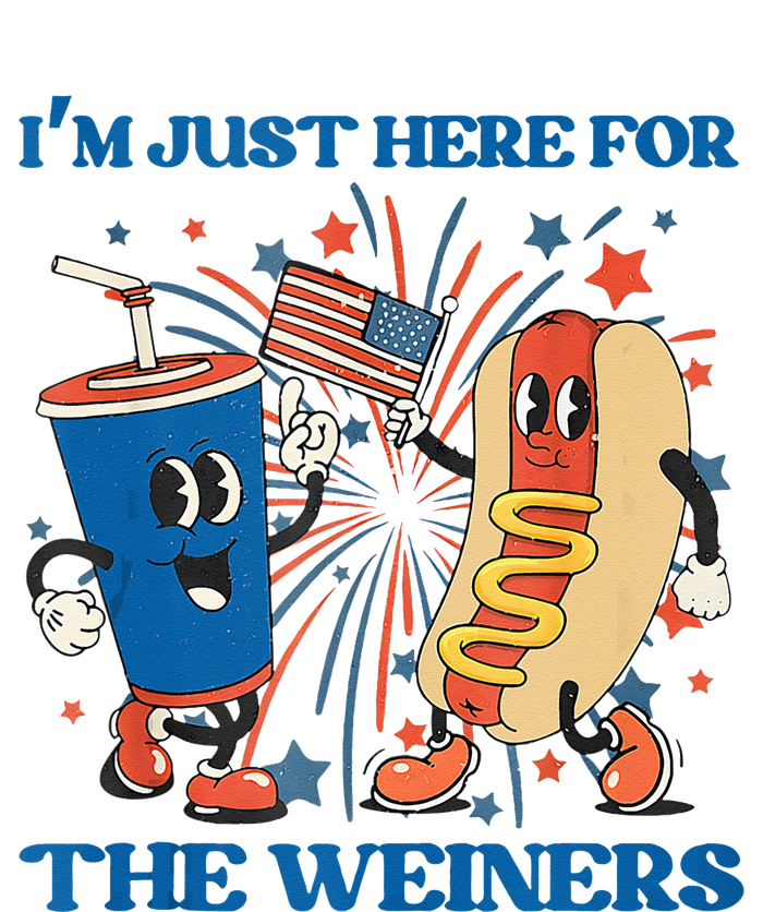 Hot Dog I'm Just Here For The Wieners Sausage 4th of July T-Shirt