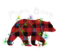 Papa Bear Buffalo Red Plaid Lights Christmas Family Top Gift T-Shirt