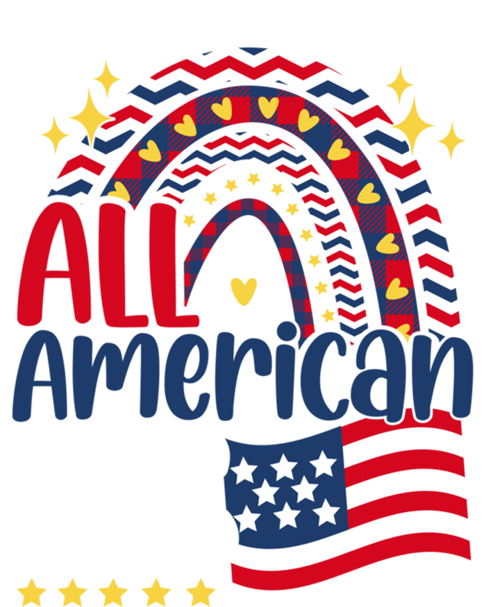 All American Sis 4th Of July Day Usa Flag For Sister Rainbow Funny Gift T-Shirt