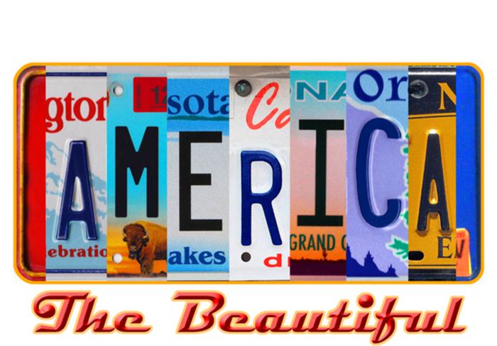 America The Beautiful Car License Plates Funny Gift Women's T-Shirt