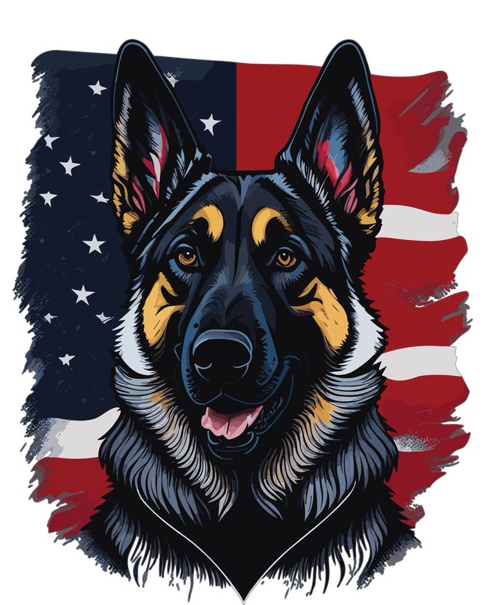 German Shepherd Dog USA Flag Poster