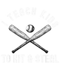 I Teach My To Hit And Steal Funny Baseball Dad Garment-Dyed Heavyweight T-Shirt