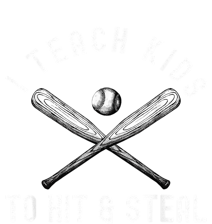 I Teach My To Hit And Steal Funny Baseball Dad Garment-Dyed Heavyweight T-Shirt