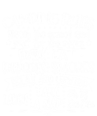 Camping Rules Funny Outdoor Camp Graphic Best Camping Great Gift Women's Long Sleeve Flannel Pajama Set 