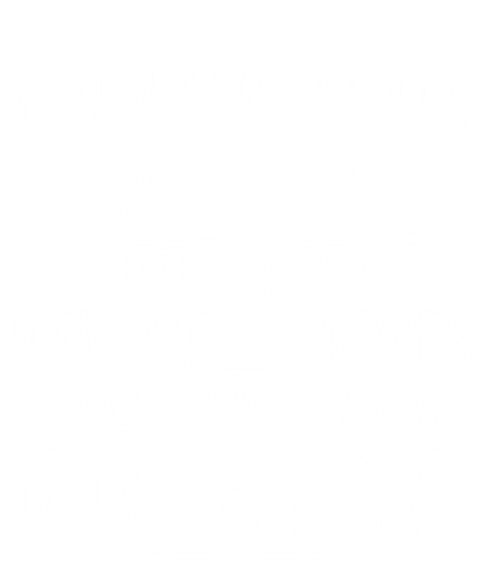 Camping Rules Funny Outdoor Camp Graphic Best Camping Great Gift Women's Long Sleeve Flannel Pajama Set 