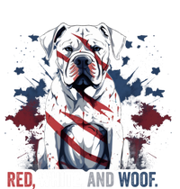 Patriotic 4th Of July Red White And Woof American Bulldog Gift Women's V-Neck T-Shirt