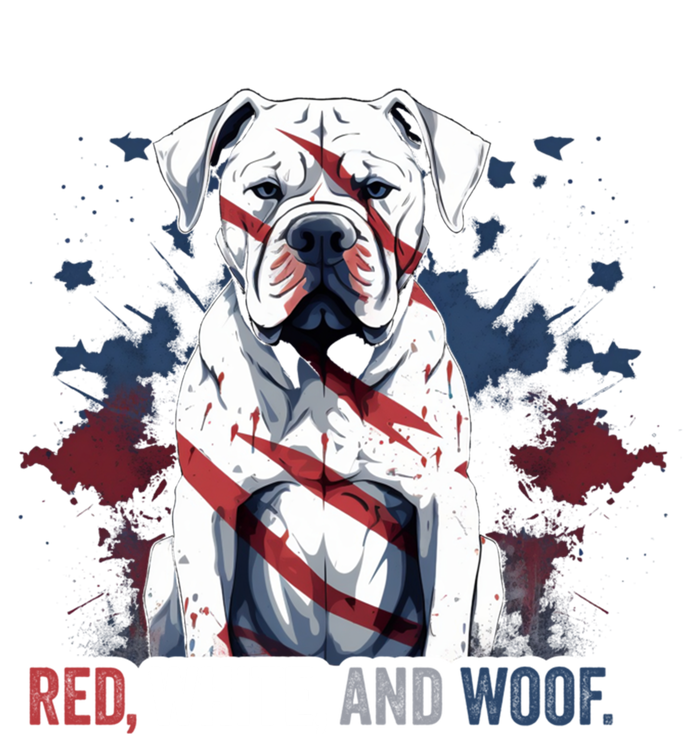 Patriotic 4th Of July Red White And Woof American Bulldog Gift Women's V-Neck T-Shirt