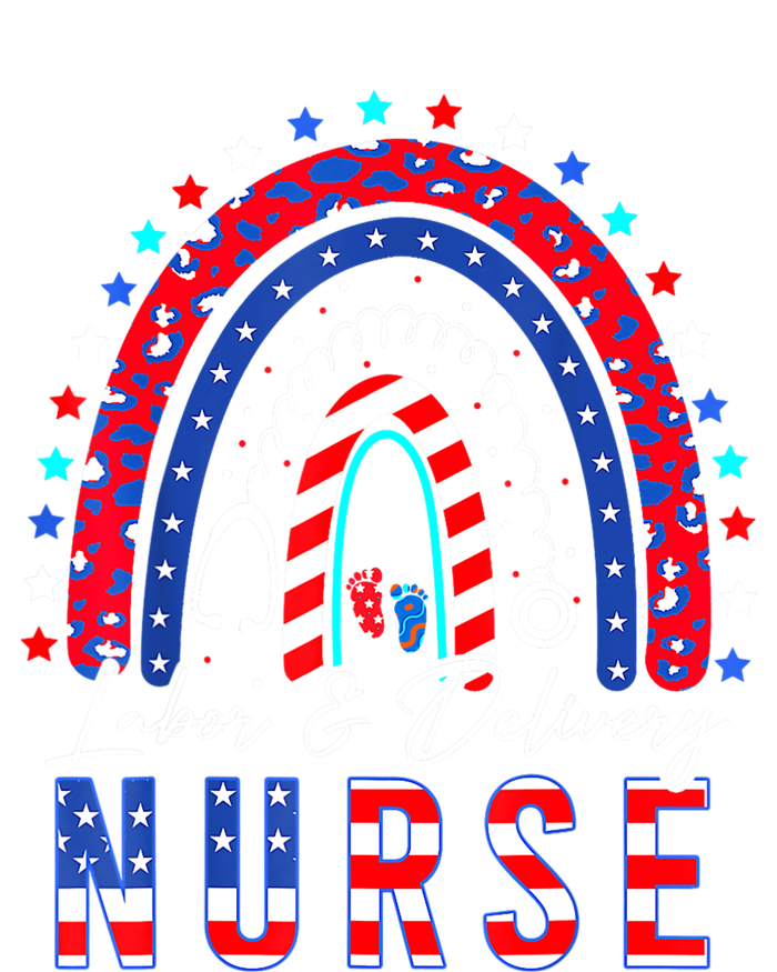 Rainbow Stethoscope Patriotic Labor Delivery Nurse 4th July Cooling Performance Crew T-Shirt