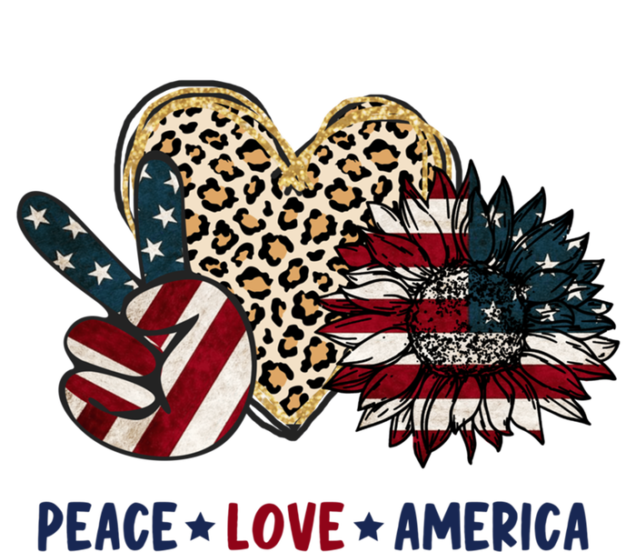 Peace Love America Sunflowers Leopard Vintage Us 4th Of July Cool Gift Valucap Bio-Washed Visor