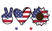 Peace Love And America Us Flag 4th Of July Sunflower Cute Gift T-Shirt