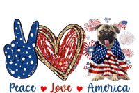 Peace Love Pug Dog Patriotic America Flag 4th July Gift Women's Tri-Blend 3/4-Sleeve Raglan Shirt