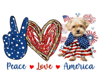 Peace Love Shorkie Dog Patriotic America Flag 4th July Meaningful Gift T-Shirt