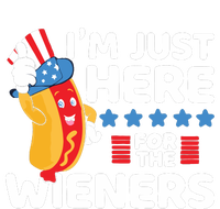 Hot Dog Im Just Here For The Wieners 4th Of July Striped Beanie with Solid Band