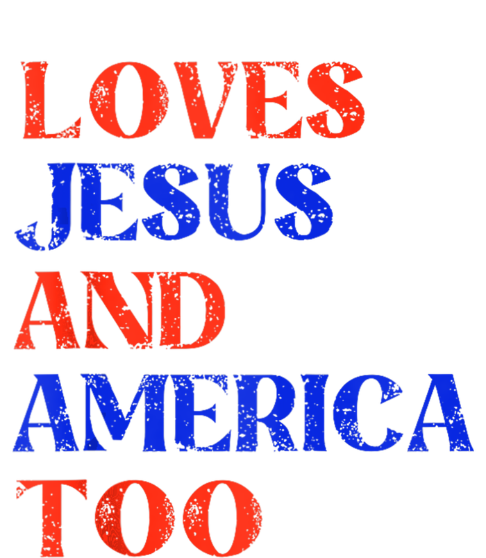 Retro Loves Jesus And America Too God Christian 4th Of July Dry Zone Grid Polo