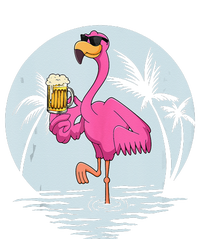 Funny Pink Flamingo Bird With Mug Of Beer Summer Vacation Premium Hoodie