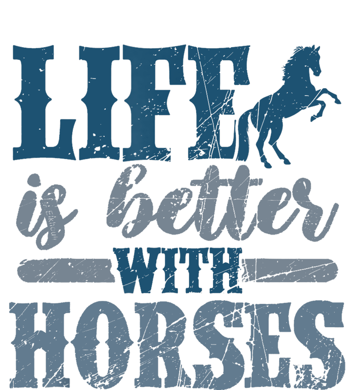 Life is Better with Horses Cute Horse Lover Horseback Riding Cooling Performance Long Sleeve Crew