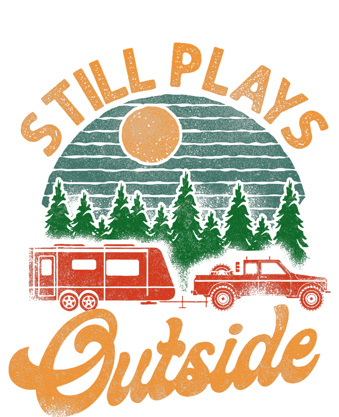 Camping Still Plays Outside Caravan Rv Trailer Women's Tri-Blend 3/4-Sleeve Raglan Shirt