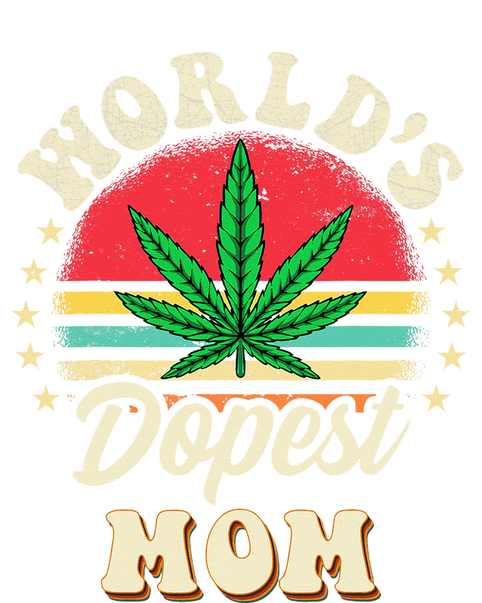 Worlds Dopest Mom Vintage Sunset 420 Family Matching Outfits Long Sleeve Pajama Set