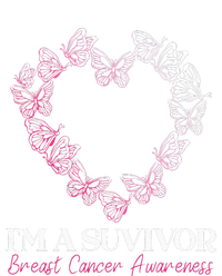 I'm A Survivor Breast Cancer Awareness Pink Butterfly Heart T-Shirt