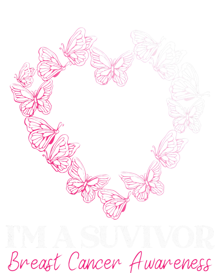 I'm A Survivor Breast Cancer Awareness Pink Butterfly Heart T-Shirt