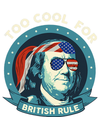 Too Cool For British Rule Ben Franklin 4th of July Funny Grommeted Golf Towel