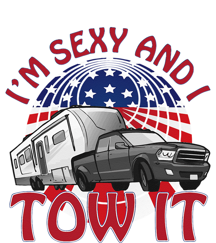 I'm Sexy and I Tow It 5th wheel USA Flag Sunset camping Valucap Bio-Washed Visor