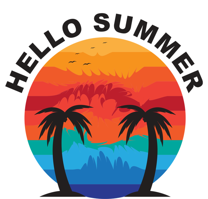 Hello Summer Tropical Sunset Beach Baby Bodysuit