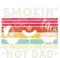 Retro Style Smokin' Hot Dad Funny BBQ Father's Day Women's Racerback Tank