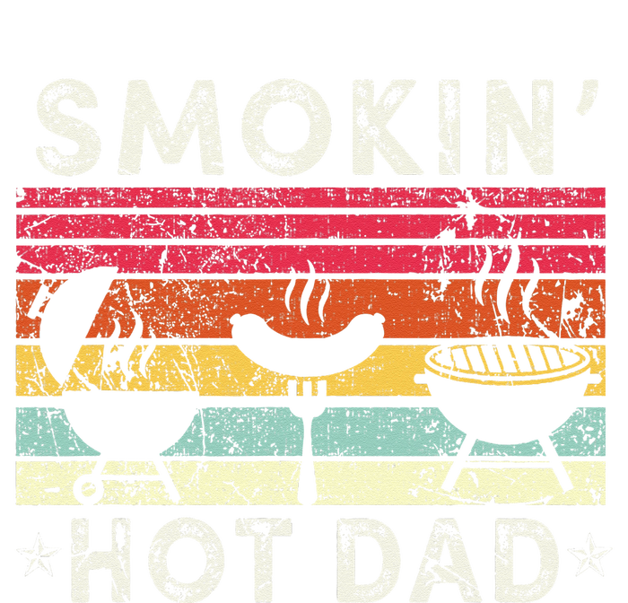 Retro Style Smokin' Hot Dad Funny BBQ Father's Day Women's Racerback Tank