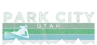 Retro Park City Utah Distressed Skiing T-Shirt