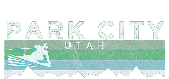 Retro Park City Utah Distressed Skiing T-Shirt